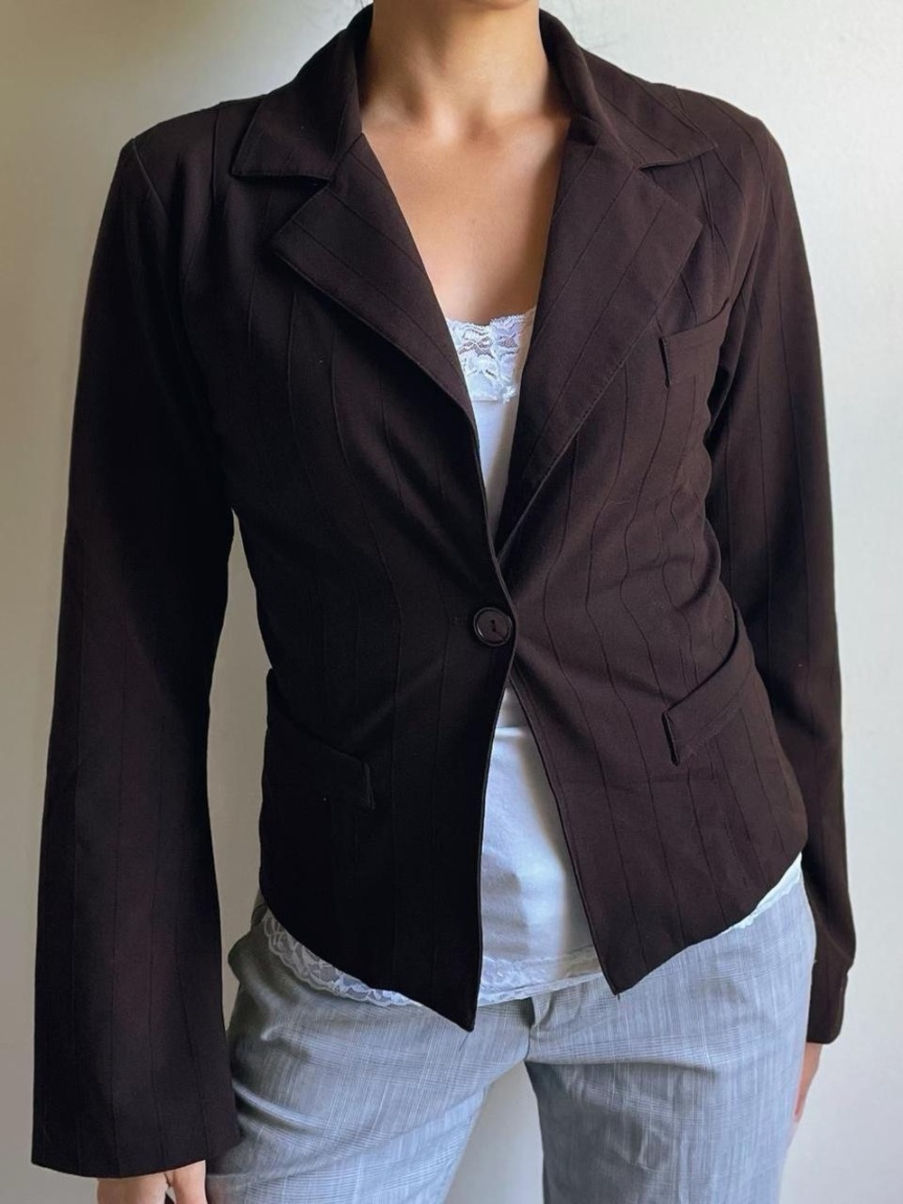 Paper Doll Vintage Tailored Brown Blazer